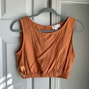 Mable, Orange Banded Crop Top, Size Small